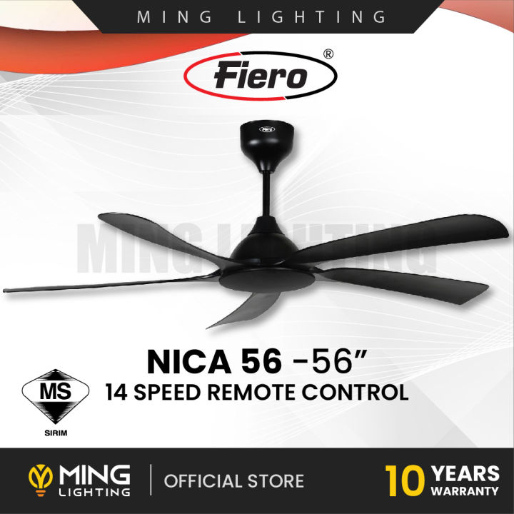 (Sirim) Fiero Ceiling Fan NICA 56 Remote Control 6+6 Speed 5 ABS Blade Kipas Siling Syiling Cooling 风扇