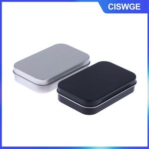 CISWGE 1PC Survival kit nhỏ rỗng tinplate bạc đen lật lưu trữ hộp Tổ chức cho tiền xu kẹo Key thuốc lá hộp kín
