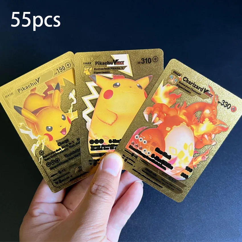 55Pcs/Set Pokemon Cards TCG Metal Gold Card Cartoon Animation Elf Magic  Baby Gilding Card Pokemon Gold Foil Cards Anime Cartoon Pokemon English  Version Tcg Card For Fans Collection | Lazada PH