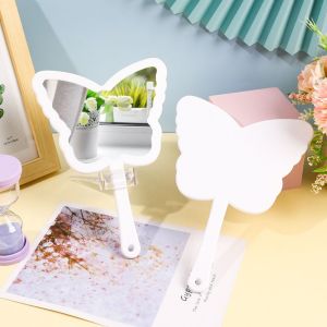 MUQZI Hand-held Butterfly-shaped Makeup Mirror Plastic Butterfly-shaped Butterfly Handle Mirror Multipurpose Mini Portable Makeup Mirror Cosmetic