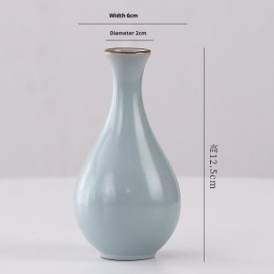 Vase Ceramic Flower Container Hydroponic Water Cultivation Vintage Ornament Simple Living Room Hydroponic Flower Arrangement Homestay Study Home Decor