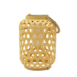 Waterproof Handmade Chinese Style Creative Bamboo Woven Solar Lantern For Outdoor Hanging Garden Decor Easy Install Easy