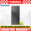 (Bulky) Panasonic NR-BW530XMMS Bottom Freezer Refrigerator (497L). 
