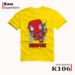 Kaos Anak Usia 1-12 Tahun Karakter Super Hero Deadpool Bahan Katun Combet 30 s
