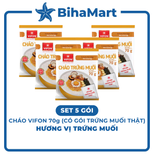 [SET 5 GÓI] - VIFON - Cháo Vifon 70g hương vị Trứng muối (có gói trứng muối thật) Vifon Cháo trứng muối Vifon (70g/gói)