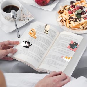 JOKTT 5/6/10pcs Cute Cat ic Bookmarks Decoration Kitten Shape Page Markers Creative Novelty Bookmark Clips Reading Essential