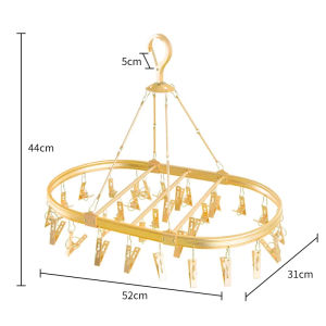 Aluminum Round Sock Drying Rack    32 Steel Clips    Space-Saving Laundry Hanger    3 Colors