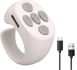 for TikTok Remote Control Kindle App Page Turner Wireless Bluetooth Camera Selfie Video Recording Remote for TIK Tok Scrolling Ring for iPhone iPad iOS Android