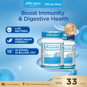 【Bundle of 2】Life Space Broad Spectrum Probiotic 60 Capsules ((EXP: 10/2026) Improve Digestive Health & Immune strength LifeSpace Probiotics