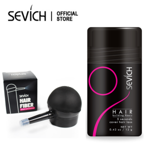 SEVICH 12g Black Hair Building Fiber with Hair Fiber Applicator