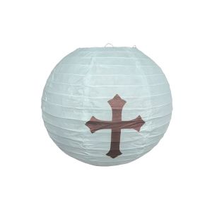 JPTD Round Halloween Cross Paper Lantern Folding DIY Paper Ball Lampion Household with Hook Halloween Hanging Paper Lantern Scene Prop