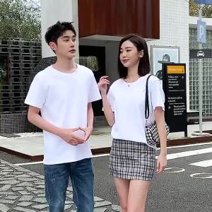 俞兆林【纯棉三件】短袖T恤男夏季白色宽松T恤纯色男士半袖潮流衣服情侣装纯棉打底衫纯棉男装