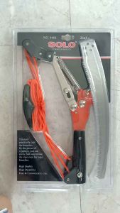 ส่งฟรีทันทีพร้อมด้าม3เมตร+ กรรไกรกระตุกกิ่งไม้ รอกคู่ พร้อมเลื่อย ด้าม SOLO แท้