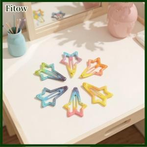 Fitow 6 12Pcs Girls Hair Accessories Colorful Hairpin Printed Paint Water Droplet BB Clip Cartoon Metal Children Hair Clip