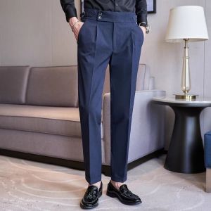 Quần âu nam cạp cao GOZIN.STORE Sidetab - điều chỉnh cạp vải Tuypsi cotton co giãn nhẹ chất lượng cao JA32