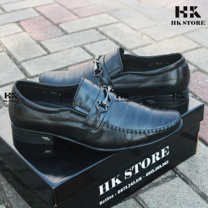 Giày tây lười nam 💝 HK.STORE 💝 da bò cao cấp dập vân thời trang bắt mắt kết hợp với quần bò và quần tây đều hợp
