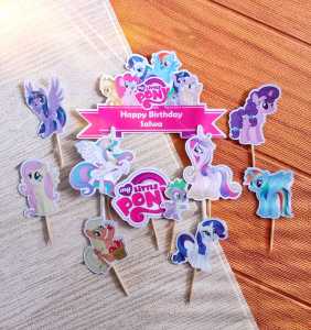 Topper Kue Custom Nama Karakter Kuda Pony / Hiasan Kue