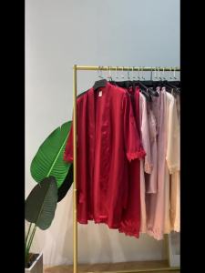 带胸垫睡衣女春秋夏五件套女士丝绸睡衣性感吊带裙长袖睡袍家居服