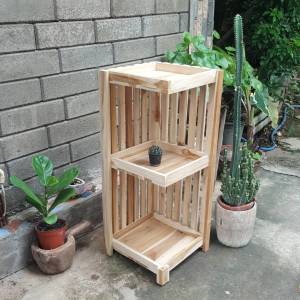 3 ชั้น เข้ามุม ชั้นวาง 3 ชั้น ชั้นวางไม้สัก 75 ซม เป็นไปได้ การช่วยเหลือง ขนาดสูง