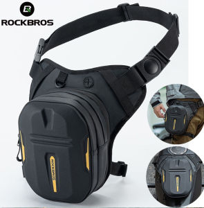 ROCKBROS Hard Shell Motorcycle Waist Pack Durable Multi-Compartment Travel Fanny Pack for Men