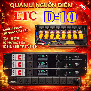 Quản Lý Nguồn Điện ETC S8LUXURY Thiết Kế 2 Tầng Lọc Nguồn Lọc Nhiễu Từng Cổng Ổn Định Dòng Điện Thiết Kế 9 Ổ Nguồn Tắt Bật Tự Động 8 Cổng Công Tắc Chống Chập 63A Bảo Vệ Thiết Bị Chống Giật Và Cháy Nổ An Toàn