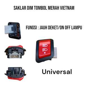 Saklar dim saklar tombol merah vietnam ON/OFF Hi/Low Lampu Beam Universal lr55