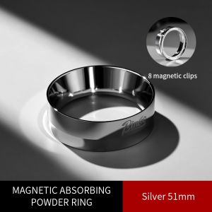 BINCOO Coffee Powder Ring Stainless Steel Portafilter Collection Ring External Collar Suitable for Espresso Machine Portafilters 51MM/58MM
