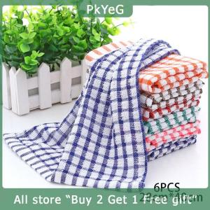 [COD] PkYeG KITCHEN 6PCS Cotton Kitchen Towel Absorbent Clean Dish Towels Kichen Cleaning Supplies