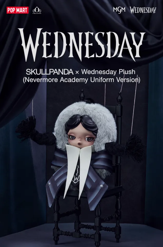 local delivery]POP MART SKULLPANDA × Wednesday Plush（Nevermore