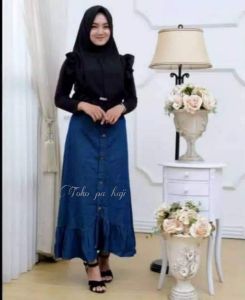 rok jeans wanita model terbaru bb 40-70