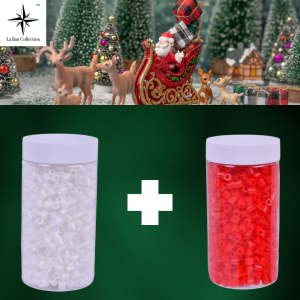 Fuse Beads Perler Hama Beads 5mm 1000pcs  White + 1000pcs Red  Iron Beads Art and Craft Beads Black Red La Ban Collection