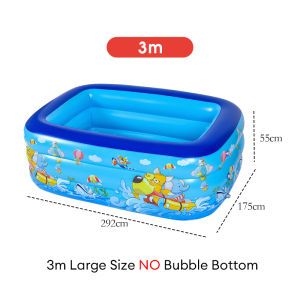 Inflatable Swimming Pool 1.1m/2.1m kolam mandi kanak kanak Kids Baby Pool Thickened Square Family Children Water Play Bathtub Outdoor Water Pool 泳池