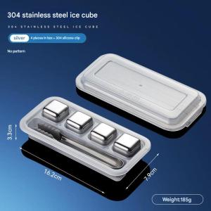 1/2/4 Pack Reusable Stainless Steel Ice Cubes with Clips Set for Beer Beverage Quick Freezing and Cooling