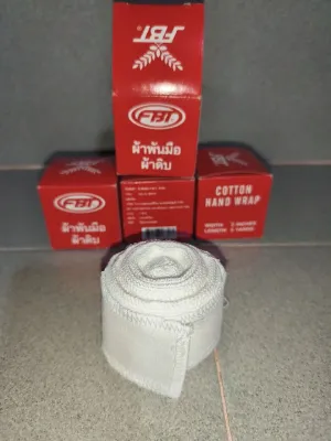 1 pc each sold original FBT cotton hand wrap made in Thailand white gauze type for muay thai boxing