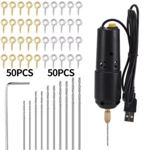 NOONOOR 10pcs Drill Bits USB Electric Drill Micro Size Engraving Pen Tip Mini Rotary Tool Versatile L Shaped Pins Handheld Engraving Pen DIY Jewelry Making
