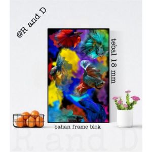 Poster gambar ikan koi ukuran A3 hiasan dinding bingkai kayu dekorasi rumah Pajangan lukisan cetak foto gambar ikan arwana gambar bawah laut gambar terumbu karang Walldecor Home Decor  Dekorasi Poster