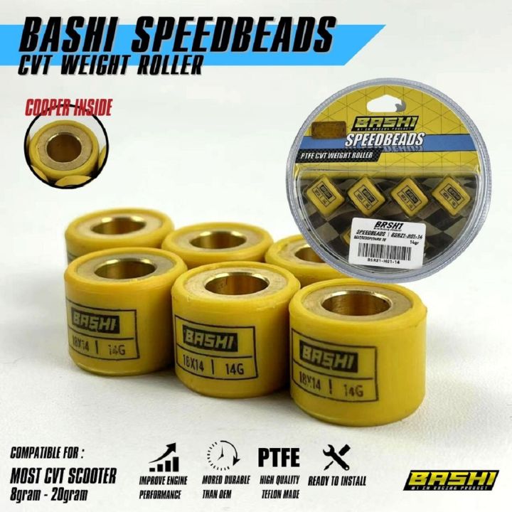 BASHI roller teflon CVT YAMAHA MIO / NOUVO / FINO / XRIDE speedbeads racing cvt yamaha Y01