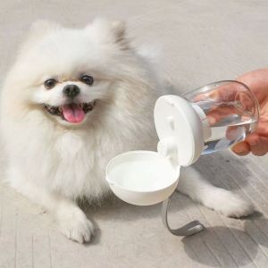 SDFSF 350ml Pet Water Bottle Leakproof Foldable Pet Drinking Cup Dog Supplies Plastic Pet Feeding Bowl for Dogs Cat