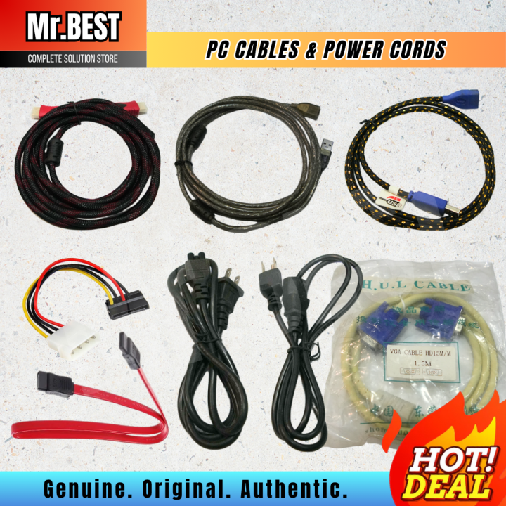 High-Quality PC & Laptop Cables – Power Cord, USB, HDMI, VGA, SATA ...