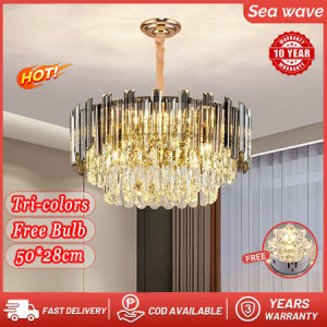 【Free Bulb+Free Gift】Light Luxury Crystal Chandelier Living Room Modern Simple Dining Room Bedroom Light Fixtures