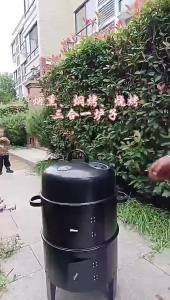 Multifunctional 3‑in‑1 Round Charcoal er Grill Charcoal Barbecue Oven for ed Meat Outdoor BBQ