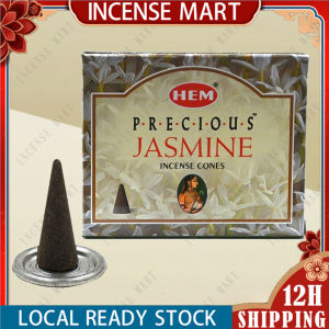 HEM Jasmine Incense Cones (10Pcs Per Box / with Holder) Original Imported From India