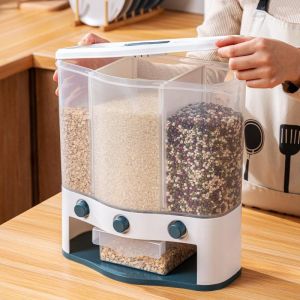 Dispenser Beras 3in1 Tempat Penyimpanan Beras Kacang Biji Multifungsi 6L 32TG38