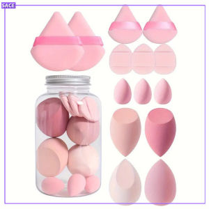 4pcs/12pcs/14pcs Set Makeup Sponge Super Soft Cosmetic Triangle Powder Puff Wet Dry Use Water Drop