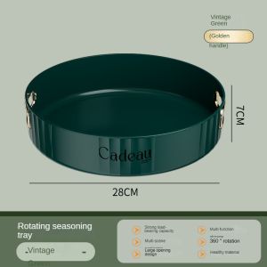 360 Degree Rotating Spice Organizer – Kitchen Cabinet Tray for Seasoning Bottles and Condiments