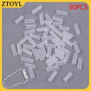 ZTOYL 50 cái chuỗi hạt chống mất bìa mặt dây chuyền thẻ Acrylic chuỗi rơi ra khỏi vòng chìa khóa bảo vệ bìa để ngăn chặn rơi chuỗi hạt