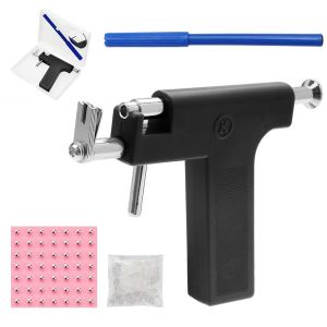 Earring Piercings Gun Tools Set With 98Pcs Studs Painless Pro Ear Body Nose Navel Lips Tongue Piercing Gun Machine Supply Tool Kit