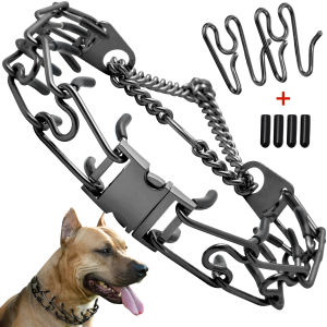 Adjustable Training Collars Anti Pull Dog Collar for Large Dogs Stainless Steels Dog Collar with Quick Release Buckle and covers
