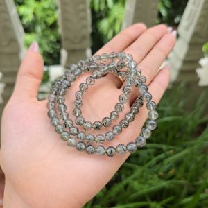 Q116 Chuỗi 3v Thạch Anh Tóc Xanh 6li cho Mộc và Hỏa - Phong Thủy TUDO P