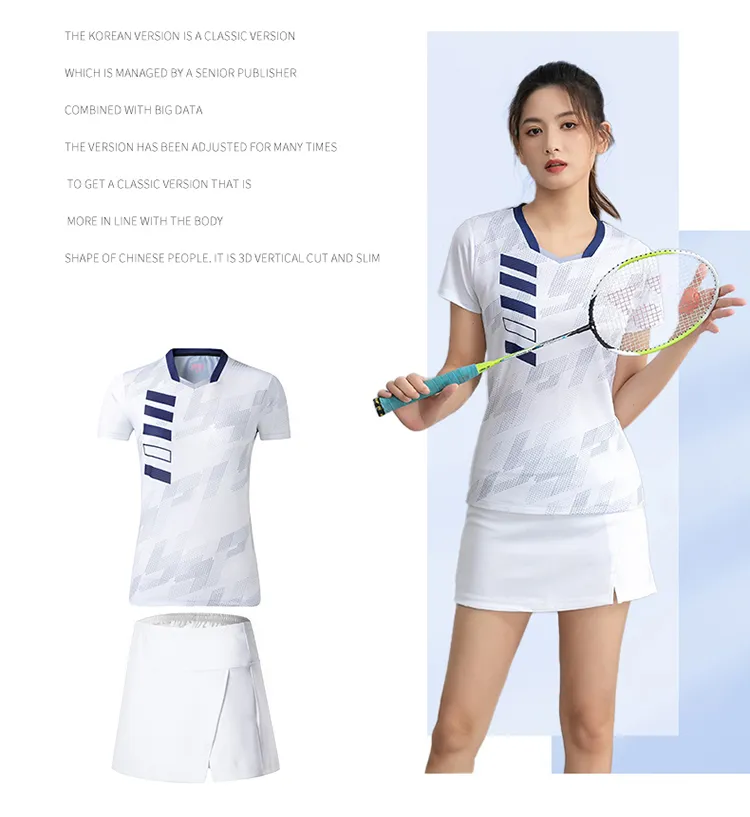 Badminton clothing short-sleeved dress fitness quick-drying sports T-shirt  group purchase women's large size net volleyball table tennis Korean team  uniform